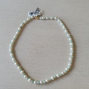 NWT Pearl and Jade 9" Necklace with 14k Gold Clasp